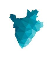 vetor isolado ilustração ícone com simplificado azul silhueta do Burundi mapa. poligonal geométrico estilo, triangular formas. branco fundo.