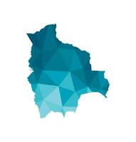 vetor isolado ilustração ícone com simplificado azul silhueta do Bolívia mapa. poligonal geométrico estilo, triangular formas. branco fundo.