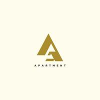 apartamento logotipo Projeto vetor ícone com criativo carta uma conceito ilustração
