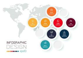 conceito de negócio de modelo infográfico com diagrama. vetor