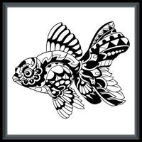 peixinho tribal tatuagem mandala artes. vetor