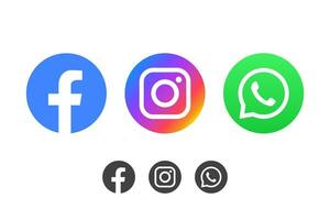 Facebook, Instagram e Whatsapp logotipos ilustração vetor