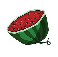 metade do melancia, mão desenhado cortar fruta, com transparente fundo, ilustração 10 eps vetor