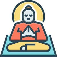 cor ícone para meditação vetor