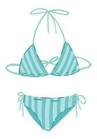 bikini roupa de banho desenho animado clipart. verão roupas, de praia período de férias acessório rabisco isolado em branco. vetor ilustração dentro moderno estilo.