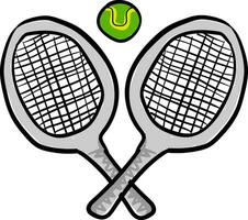 clipart do dois tênis raquetes com uma de cor verde mesa de baile tênis ping pong conjunto - morcegos e bolas conjunto vetor ou cor ilustração
