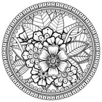 padrão circular em forma de mandala com flor para henna, mehndi, tatuagem, decoração. vetor