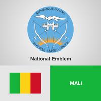 Emblema nacional, mapa e bandeira vetor