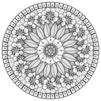 padrão circular em forma de mandala com flor para henna, mehndi, tatuagem, decoração. vetor