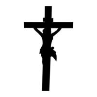 a silhueta do Jesus crucificado vetor