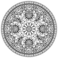 padrão circular em forma de mandala com flor para henna, mehndi, tatuagem, decoração. vetor