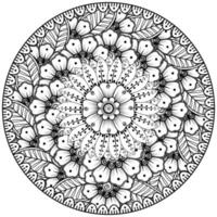 padrão circular em forma de mandala com flor para henna, mehndi, tatuagem, decoração. vetor