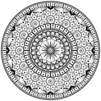 padrão circular em forma de mandala com flor para henna, mehndi, tatuagem, decoração. vetor