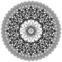 padrão circular em forma de mandala com flor para henna, mehndi, tatuagem, decoração. vetor