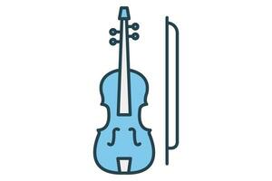 violino ícone. ícone relacionado para música, música instrumento. plano linha ícone estilo. simples vetor Projeto editável