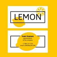 Cartão de visita limão em um estilo simples. vetor
