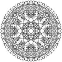 padrão circular em forma de mandala com flor para henna, mehndi, tatuagem, decoração. vetor