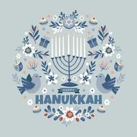 feliz festival de luzes judaico de Hanukkah vetor