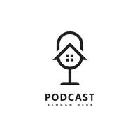 podcast logo icon design vector template símbolos de microfone