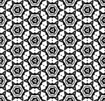 padrão abstrato sem costura preto e branco. fundo e pano de fundo. projeto ornamental em tons de cinza. ornamentos em mosaico. ilustração gráfica vetorial. vetor