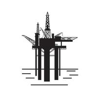 ilustração de projeto de plataforma de perfuração de plataforma de petróleo vetor