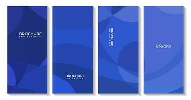 conjunto do o negócio brochuras com abstrato azul fundo vetor
