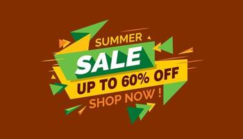 liquidação de verão, modelo de banner de venda colorido, venda com desconto, cartão promocional de venda vetor