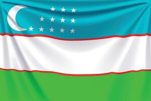 costas bandeira uzbequistão vetor