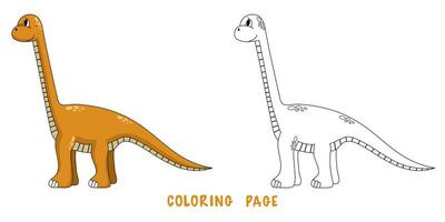 coloração página do dinossauro vetor