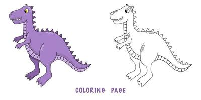 coloração página do tiranossauro vetor