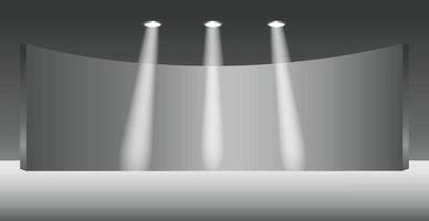 estúdio de luz realista com iluminação por holofotes - vetor