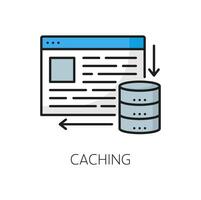 cache. CDN. conteúdo Entrega rede ícone vetor