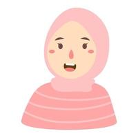 lindas mulheres hijab com expressão feliz vetor