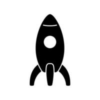 foguete espaço navio ícone isolado em branco fundo. aeronave para cosmonautas, explorando a universo, ensino, em desenvolvimento. vetor ilustração.