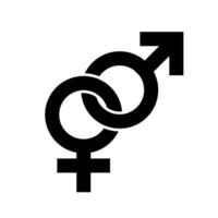 heterossexual gênero símbolo, masculino e fêmea placa isolado em branco fundo. gênero igualdade ícone. sexual orientação conceito. vetor ilustração.