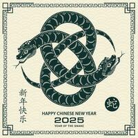 feliz chinês Novo ano 2025 zodíaco sinal, ano do a serpente vetor