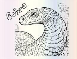 cobra coloração página para crianças vetor