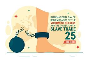 internacional dia do lembrança do a vítimas do escravidão e a transatlântico escravo vetor Projeto ilustração para contra tráfico dentro pessoas