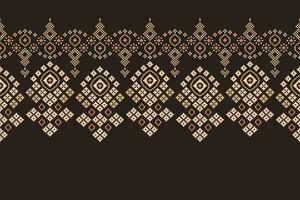 étnico geométrico tecido padronizar Cruz ponto.ikat bordado étnico oriental pixel padronizar Castanho fundo. resumo,vetor,ilustração. textura, roupas, cachecol, decoração, tapete, seda papel de parede. vetor