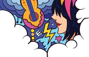 abstrato colorida delineado música festival poster delineado vetor ilustração isolado em horizontal Razão modelo com esvaziar cópia de espaço em nuvens decoração. simples plano arte estilizado desenho.