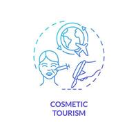 2d gradiente Cosmético turismo ícone, simples isolado vetor, médico turismo fino linha ilustração. vetor