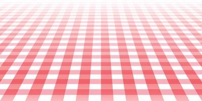 toalha de mesa vermelha e branca no design de vista em perspectiva para segundo plano. vetor