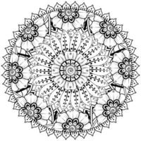 padrão circular em forma de mandala com flor para henna, mehndi, tatuagem, decoração. vetor