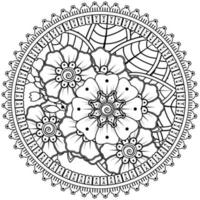 padrão circular em forma de mandala com flor para henna, mehndi, tatuagem, decoração. vetor