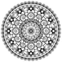 padrão circular em forma de mandala com flor para henna, mehndi, tatuagem, decoração. vetor