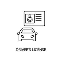 motorista licença conceito linha ícone. simples elemento ilustração.motorista licença conceito esboço símbolo Projeto. vetor