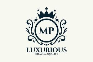 inicial carta mp real luxo logotipo modelo dentro vetor arte para luxuoso branding vetor ilustração.