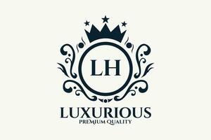 inicial carta lh real luxo logotipo modelo dentro vetor arte para luxuoso branding vetor ilustração.