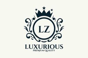 inicial carta lz real luxo logotipo modelo dentro vetor arte para luxuoso branding vetor ilustração.