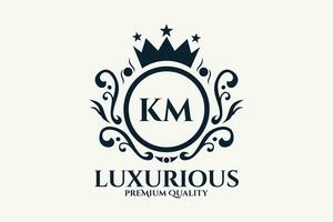 inicial carta km real luxo logotipo modelo dentro vetor arte para luxuoso branding vetor ilustração.